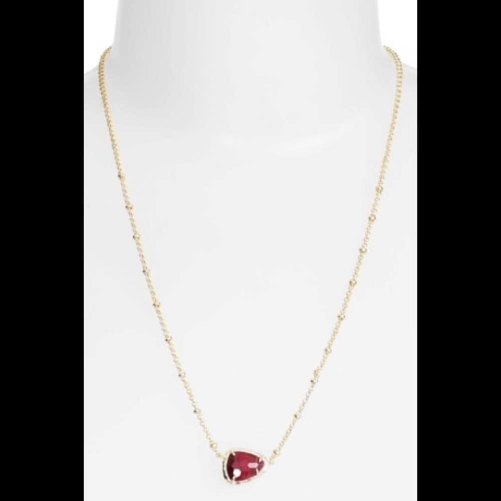 NWT Kendra Scott Arleen Pendant Necklace Bordeaux Tiger’s Eye Gold Tone - Picture 5 of 13